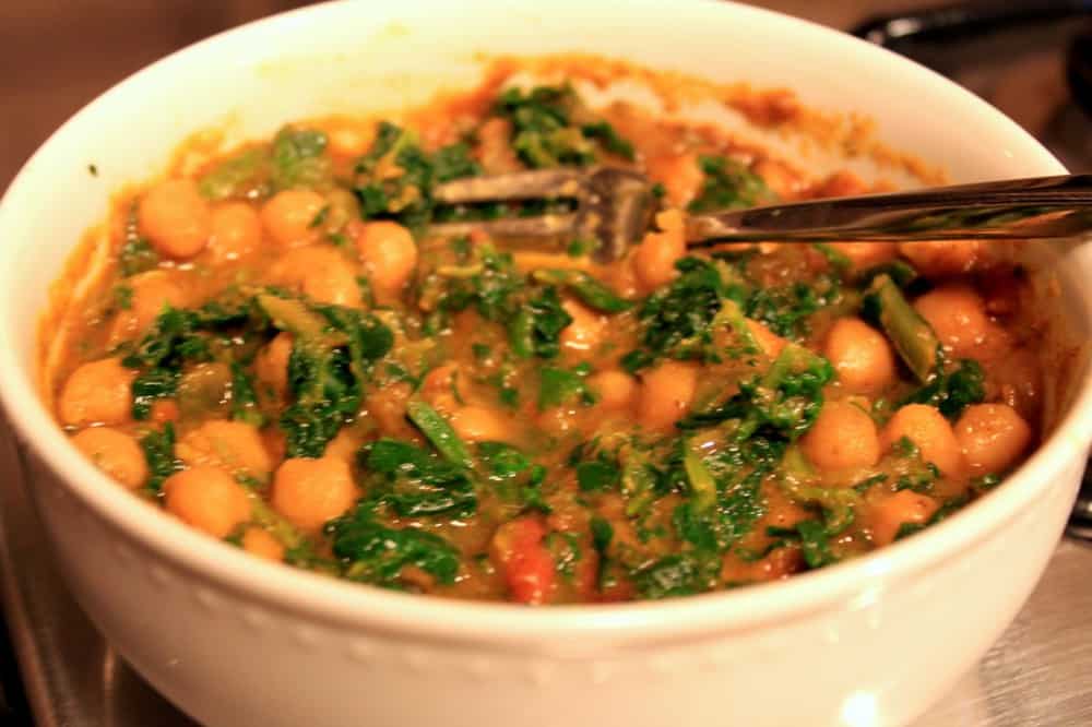 chole and spinach main
