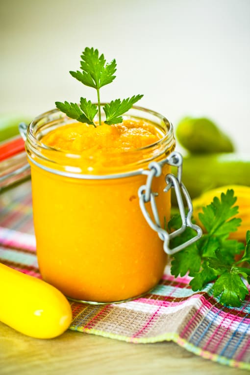 baby food recipes: zucchini, apple and carrot puree