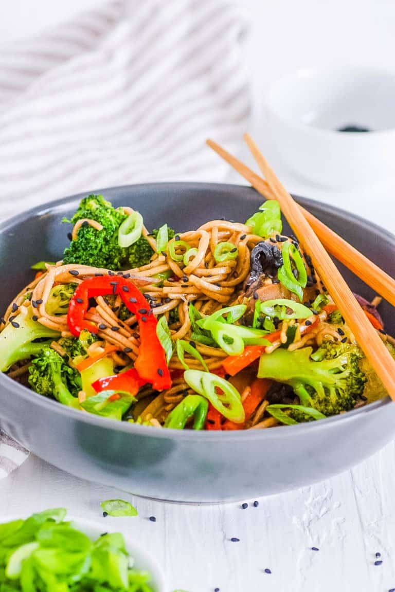 Easy Vegan Teriyaki Noodles Healthy With A Gluten Free Option The