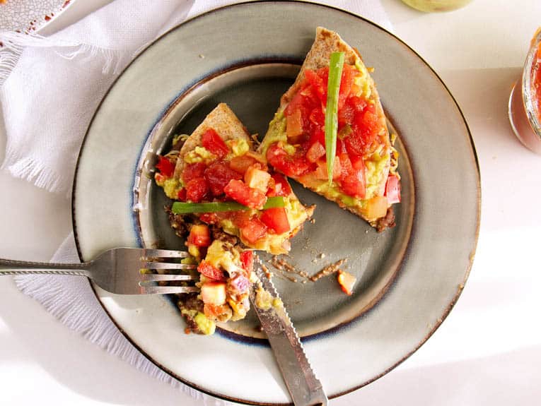 top down shot of black bean healthy quesadillas