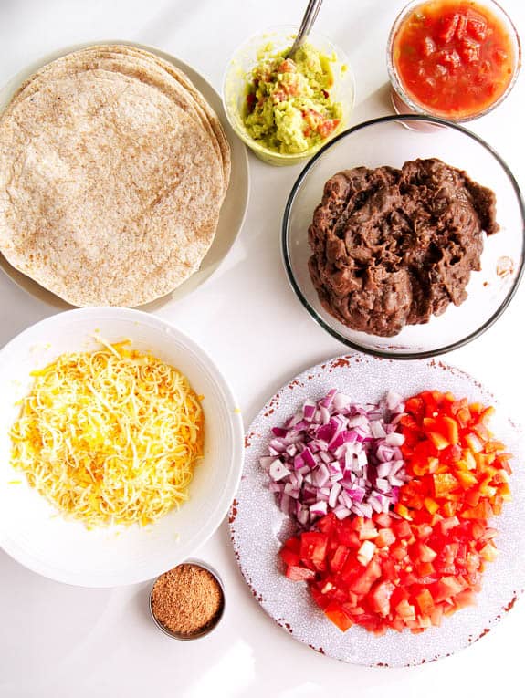 top down shot of ingredients
