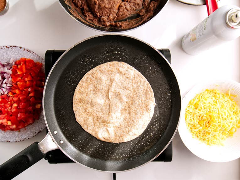  tortilla in a pan