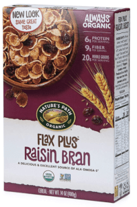 natures path flax plus raisin bran - healthiest breakfast cereals