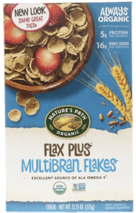 nature's path flax plus bran flakes