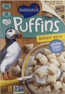 Barbara's Bakery Puffins Cereal, Honey Rice