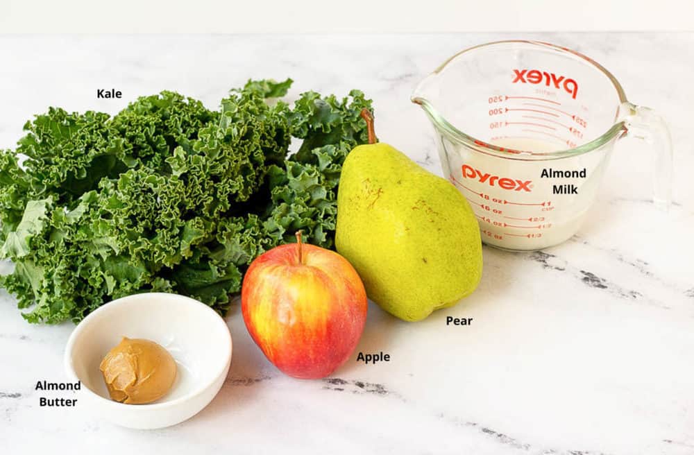 ingredients for kale smoothie