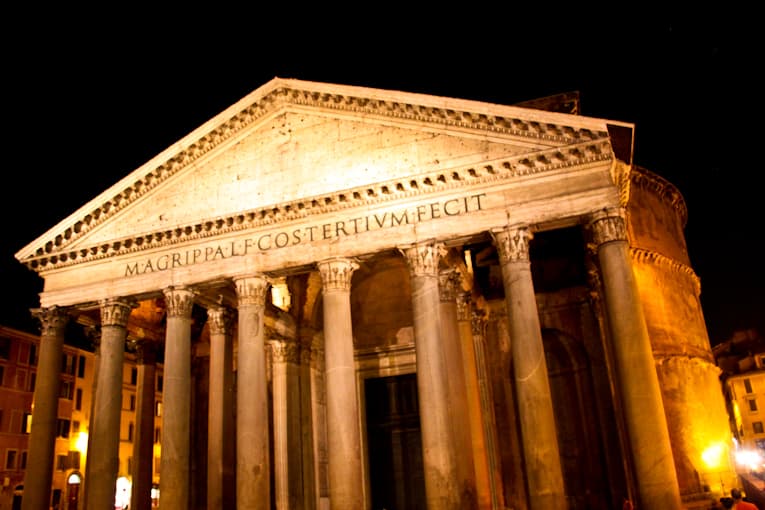 6 - pantheon at night