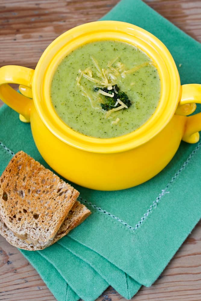 healthy cheddar broccoli soup - 30 minute vegetarian meals