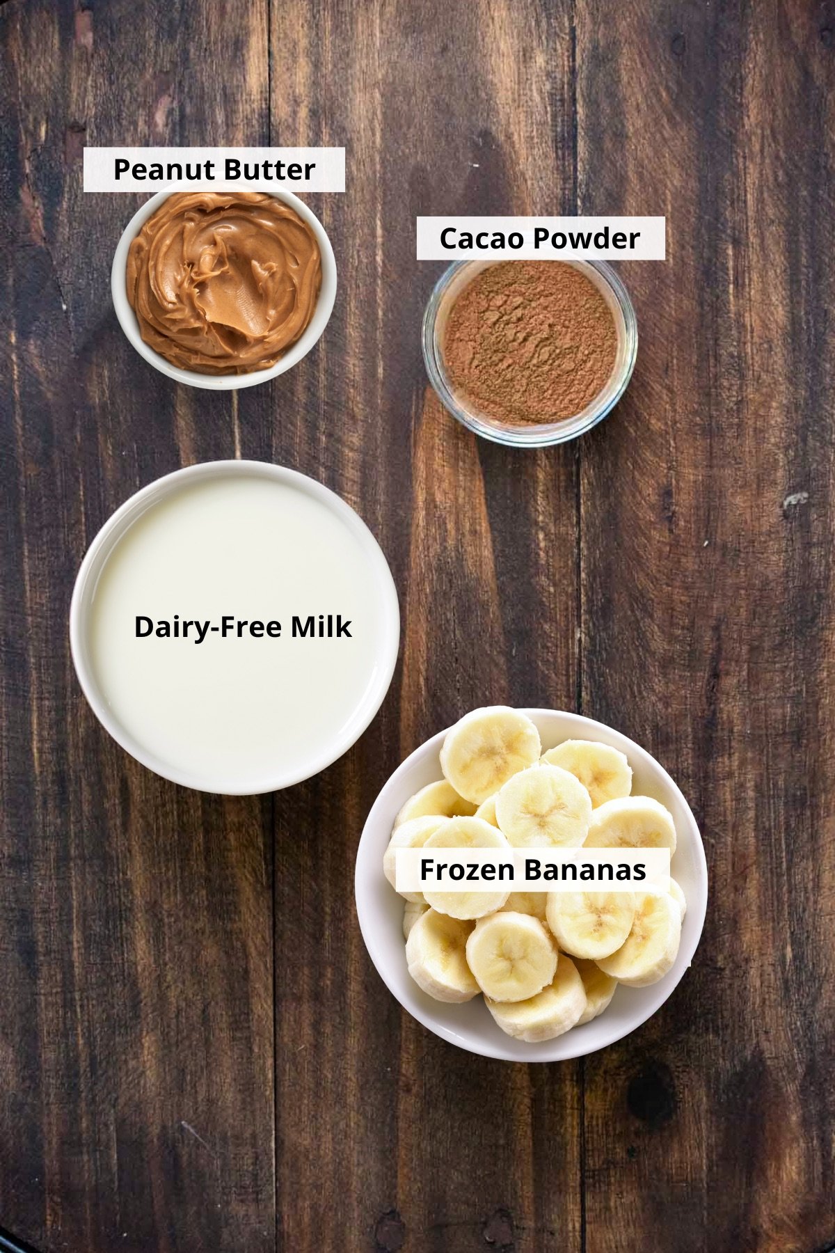 ingredients for peanut butter cup milkshake