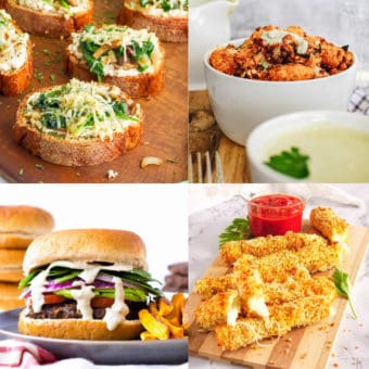 assortment of healthy game day recipes for the super bowl