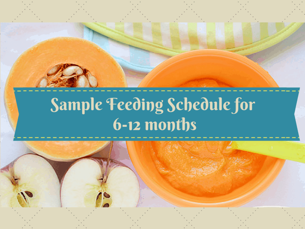 a sample feeding schedule for your baby. homemade baby food organic, making baby food recipes, baby food puree, baby food ideas, baby food introducing, healthy baby food recipes