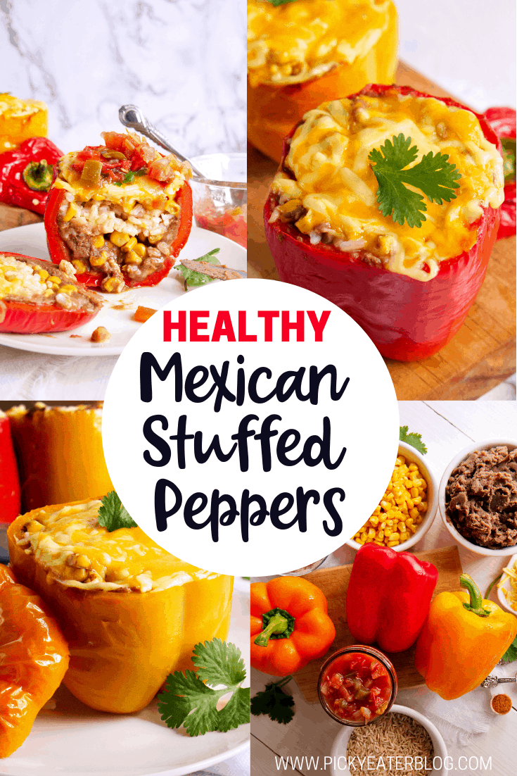 These Healthy Mexican Stuffed Peppers are the perfect weeknight meal! They're super filling, delicious and kid-friendly too!