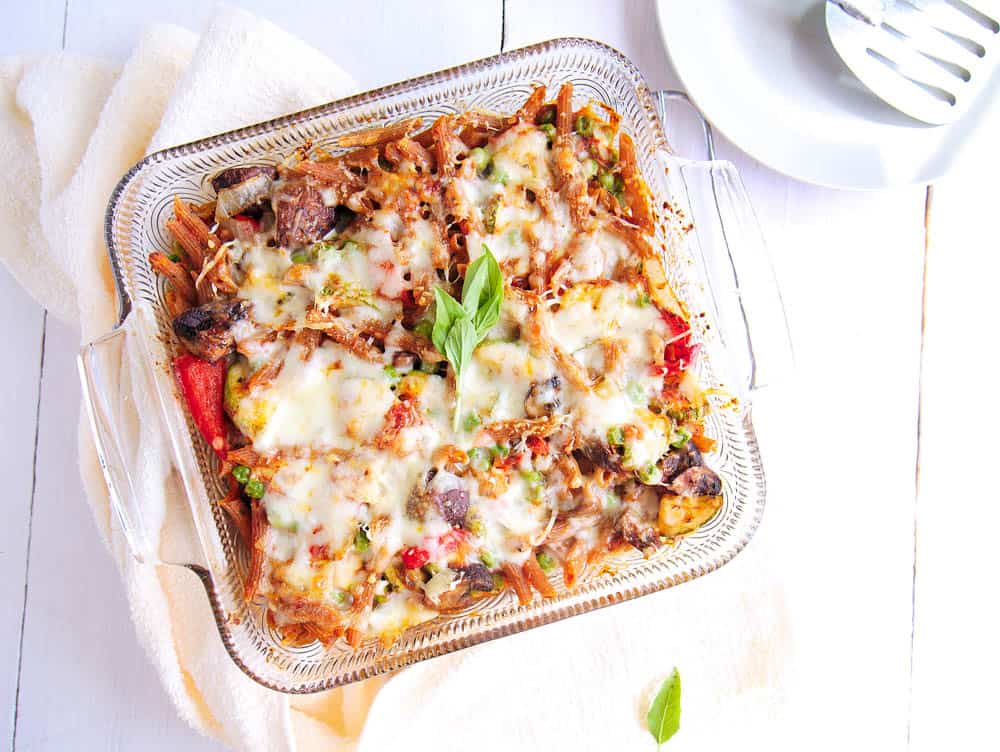Vegetarian Pasta Bake just out of the oven
