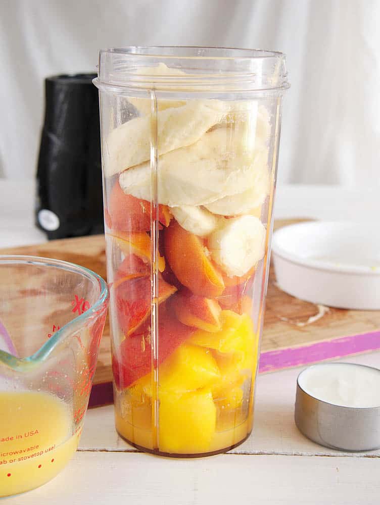 Ingredients in a blender