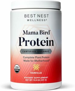 Bottle of Best Nest Protein Powder for women.