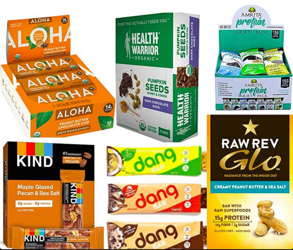 best vegan protein bars - image of variety of vegan protein bars