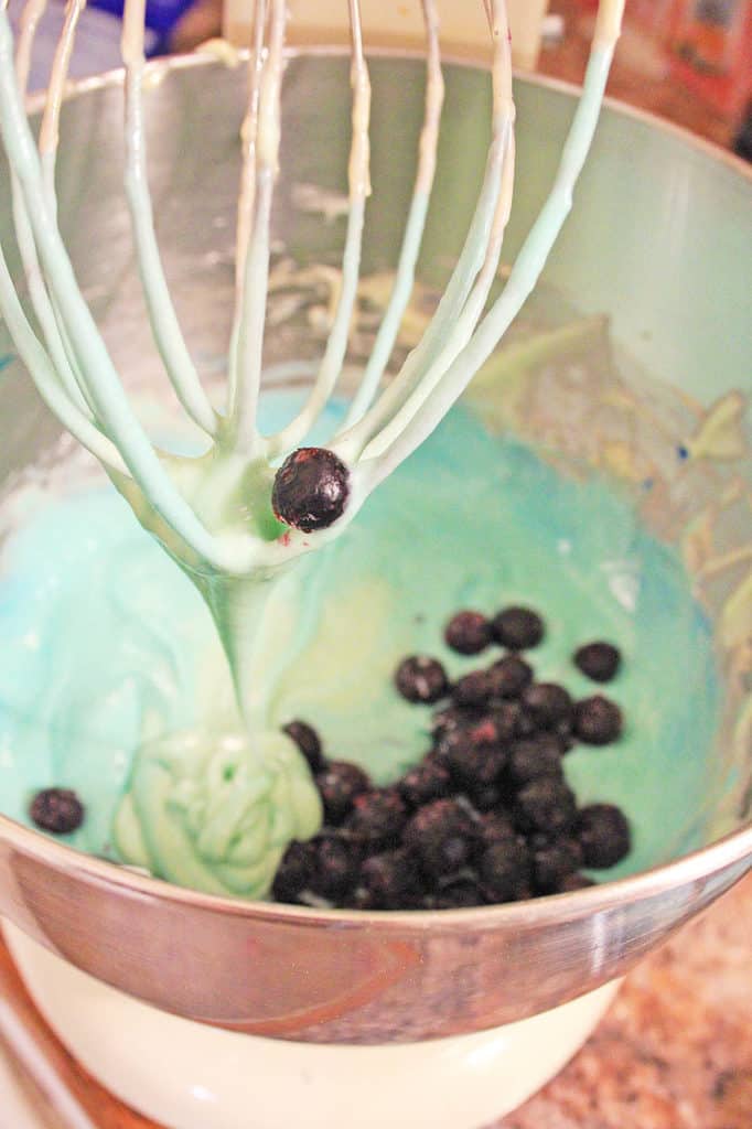 healthy blueberry cupcake batter