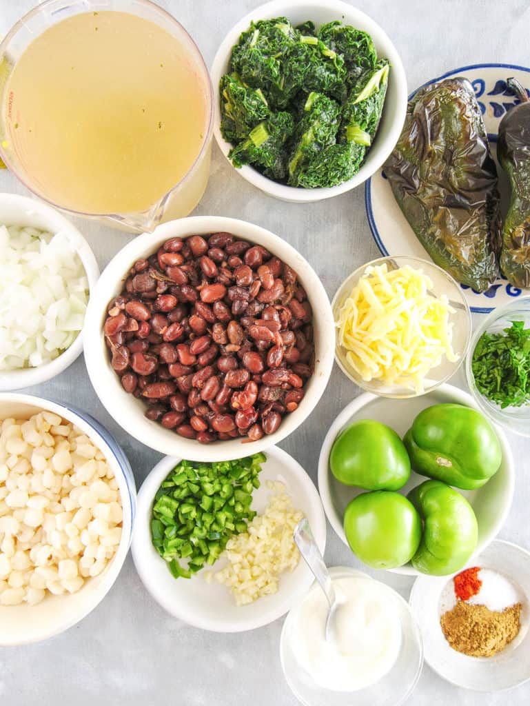 ingredients for vegetarian black bean soup