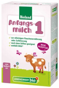 Box of Lebenswert Stage 1 organic baby formula.