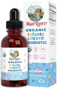 Mary Ruth's organic infant probiotic bottle against a white background.
