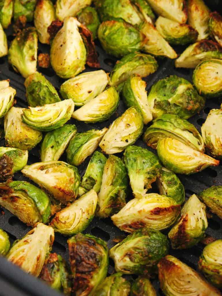 air fryer brussel sprouts, roasted in the air fryer