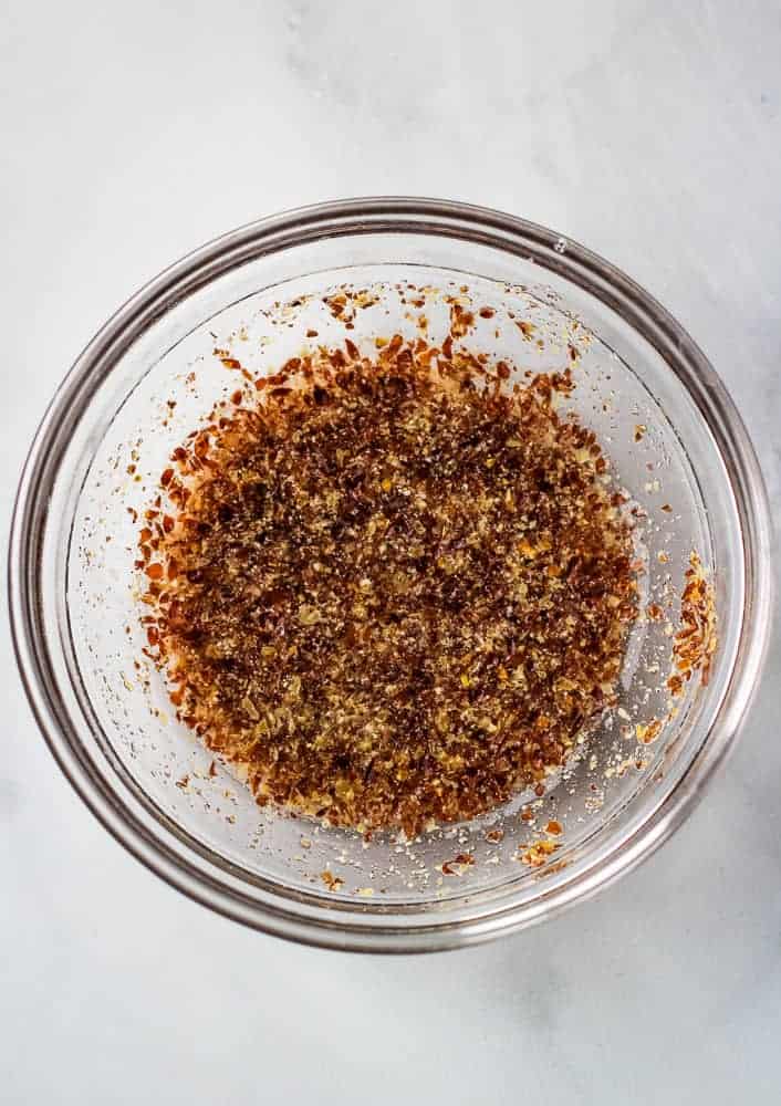 flax egg in glass bowl