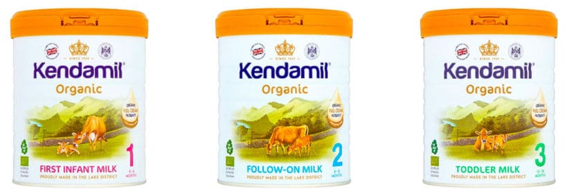 kendamil formula containers stage 1, 2, 3
