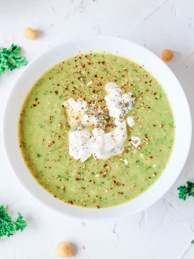 Delicious Leek Asparagus Soup with Herbed Goat Cheese Story The Picky