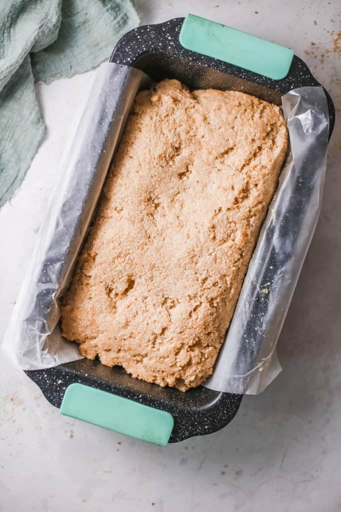 bread in a pan before baking