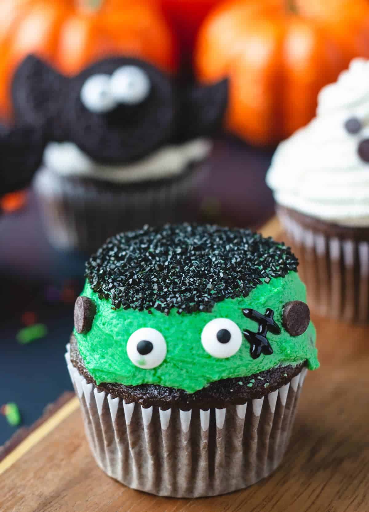 frankenstein monster cupcake