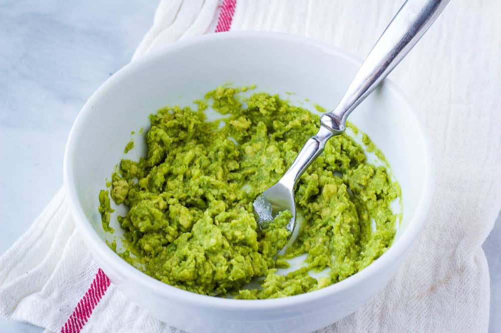 avocado mashed in a bowl