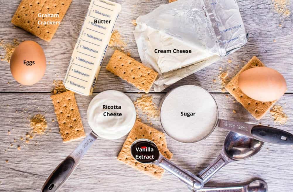 ingredients for mini cheesecakes