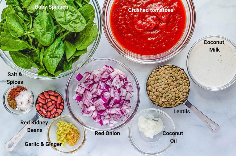 ingredients for vegan dal makhani