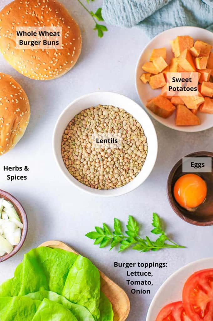 ingredients for falafel burgers