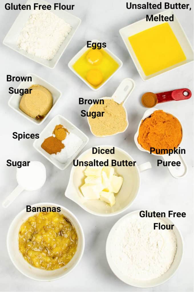 ingredients for gluten free pumpkin coffee cake