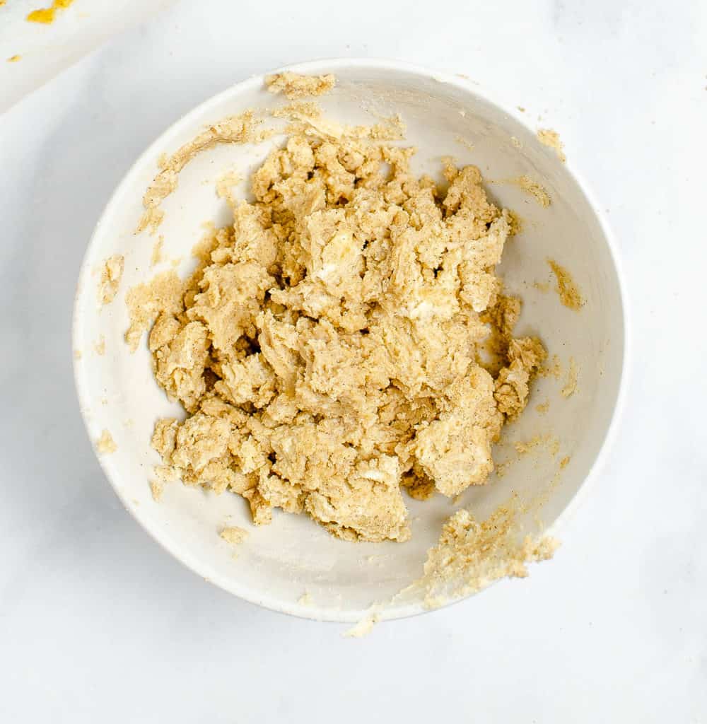 streusel topping mixed in a bowl