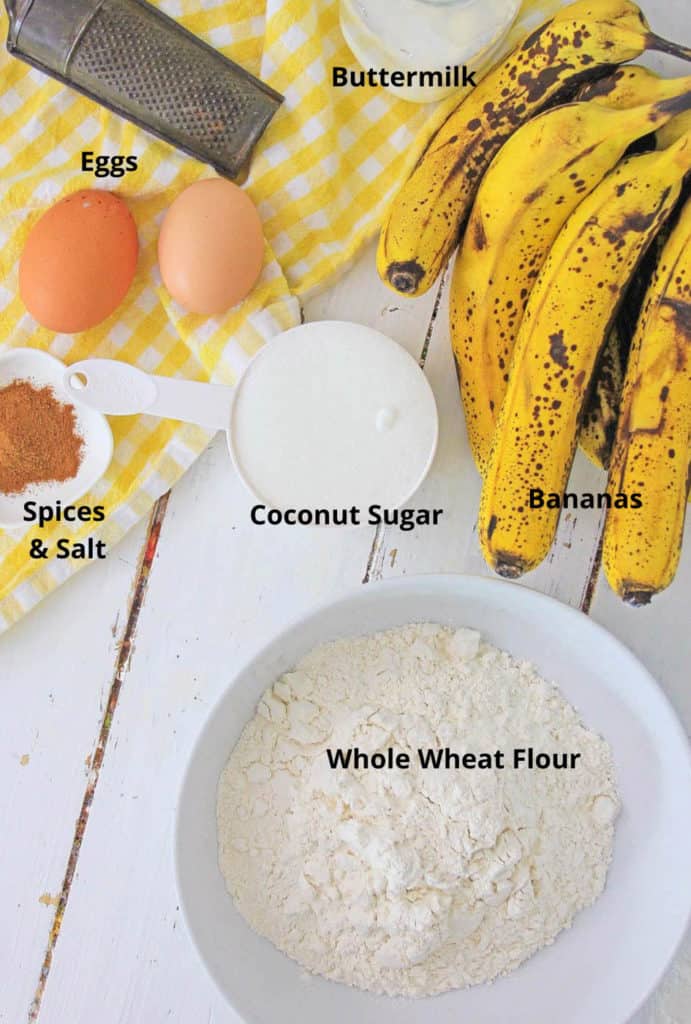 ingredients for healthy banana bread