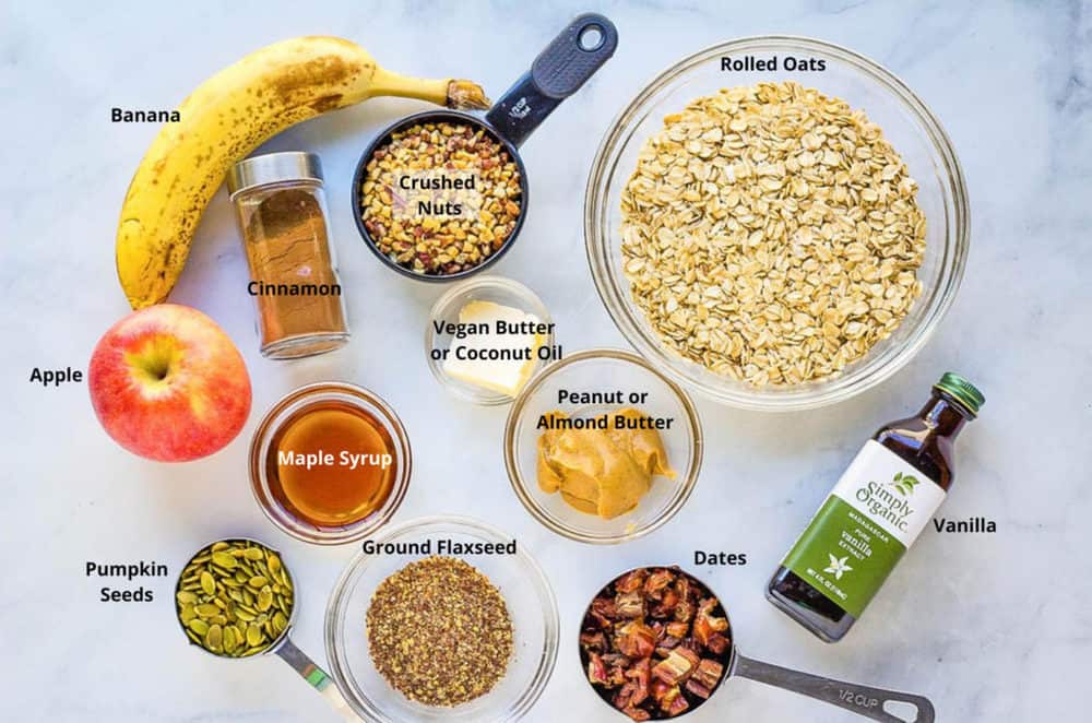 ingredients for healthy flapjack recipe