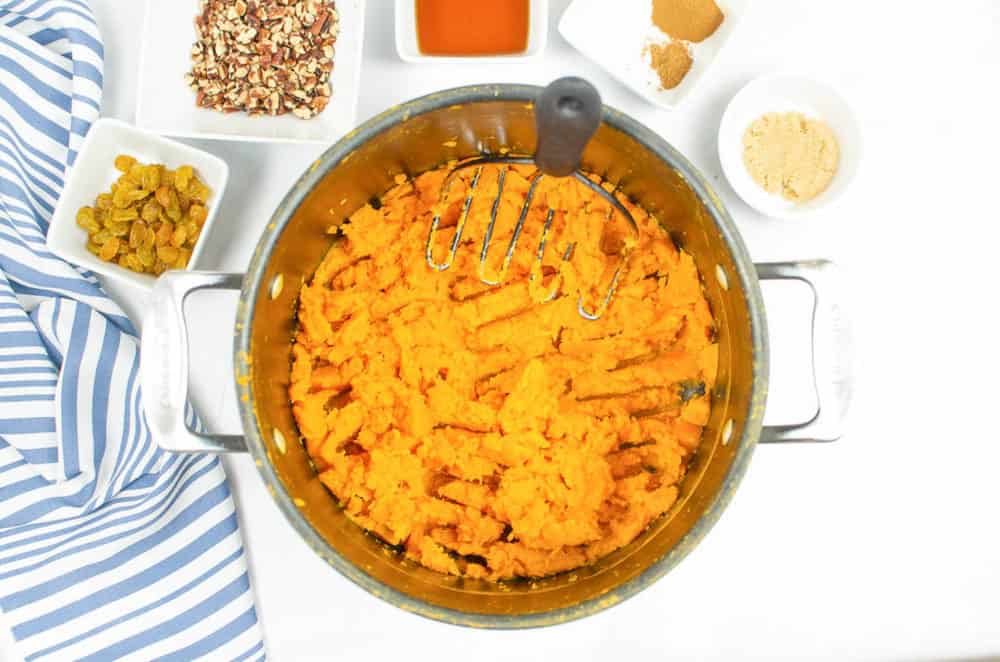 potatoes mashed in a pot
