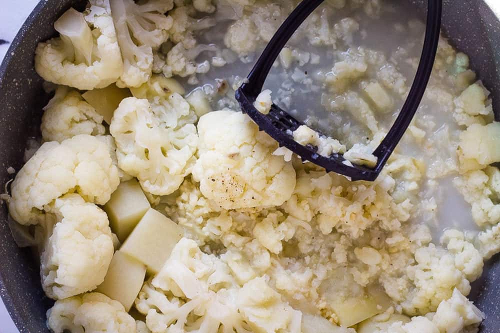 cauliflower and potatoes in a large bowl