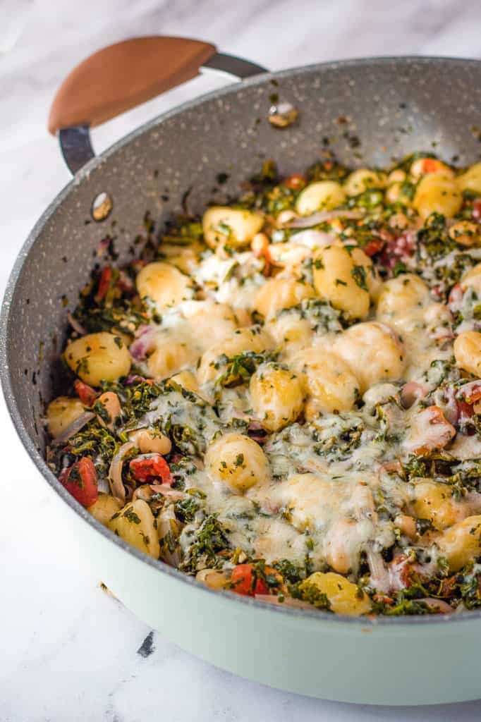 finished healthy gnocchi recipe in a pan