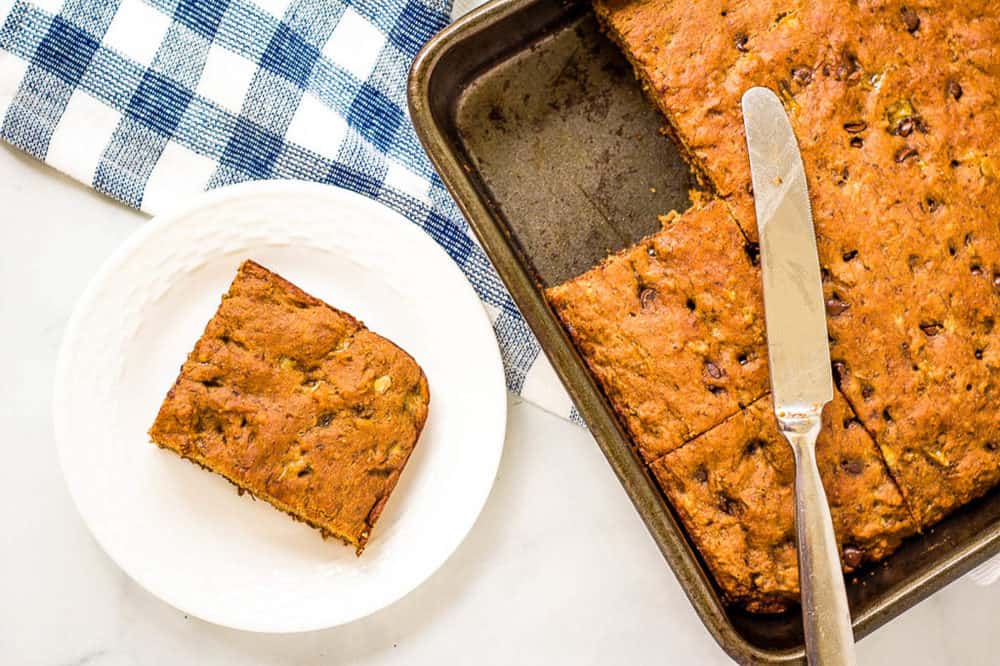 slice of healthy chocolate chip banana bread