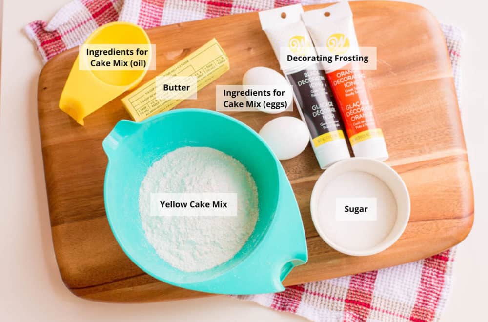 ingredients for snowman cupcakes
