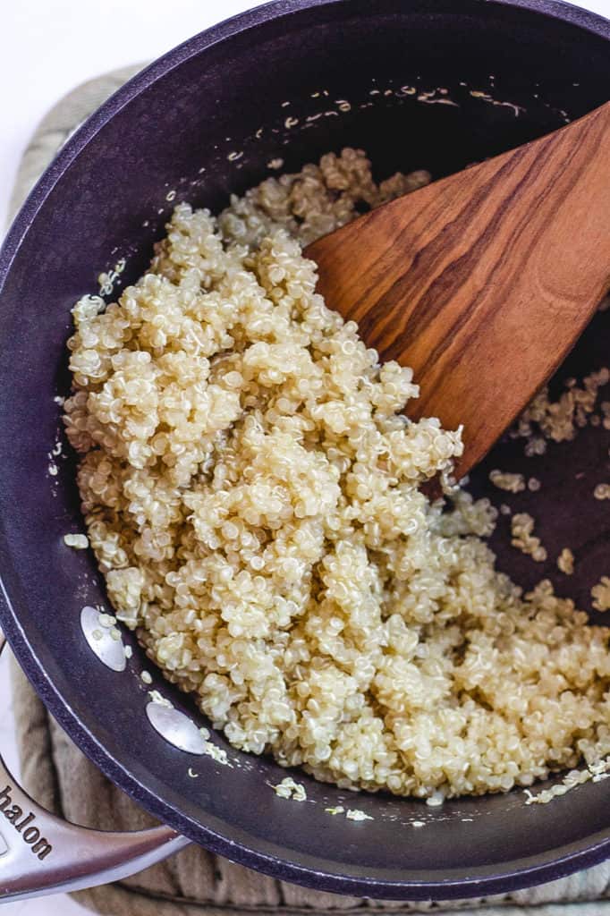 quinoa cooking in a pot