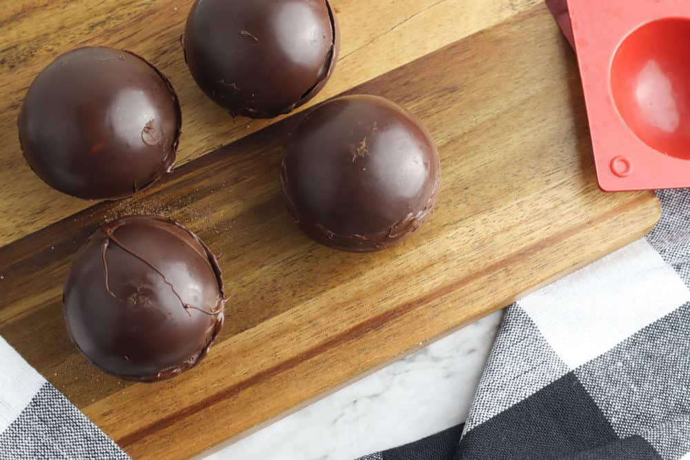 chocolate bombs out of the molds