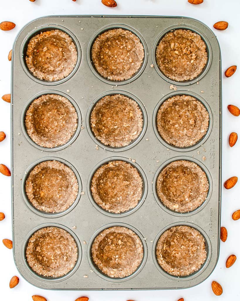 tartlet crust in a baking dish