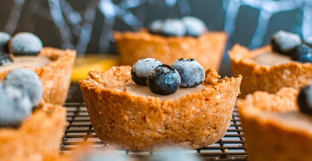 Lemon Tartlets with Coconut Milk Filling on a wire rack