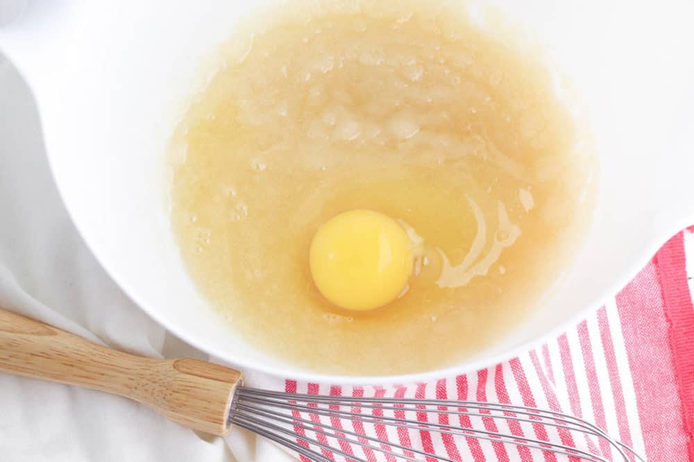 egg added to wet ingredients