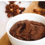 healthy vegan nutella in white bowl