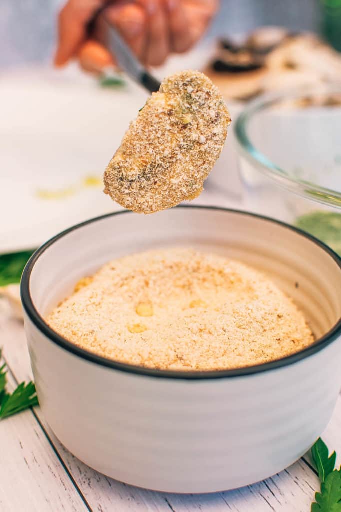 mushrooms dipped in breadcrumbs